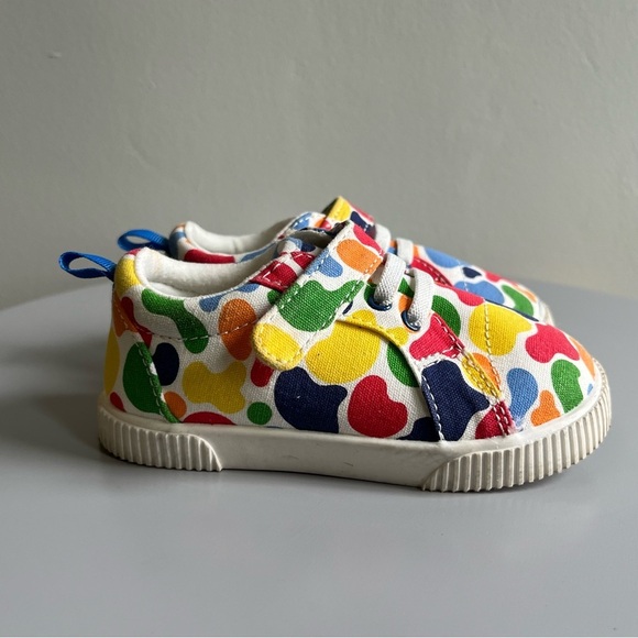 Vibrant multicolor toddler sneakers. Blue red green yellow. Size 6 - Picture 4 of 6